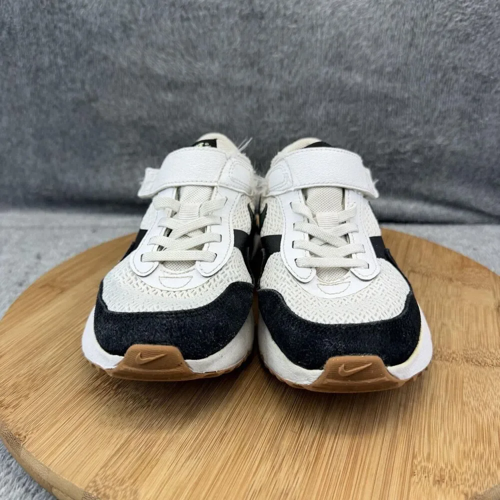 Nike Air Max Shoes Boys Size 2Y White Black Green Running Sneakers DQ0285-115